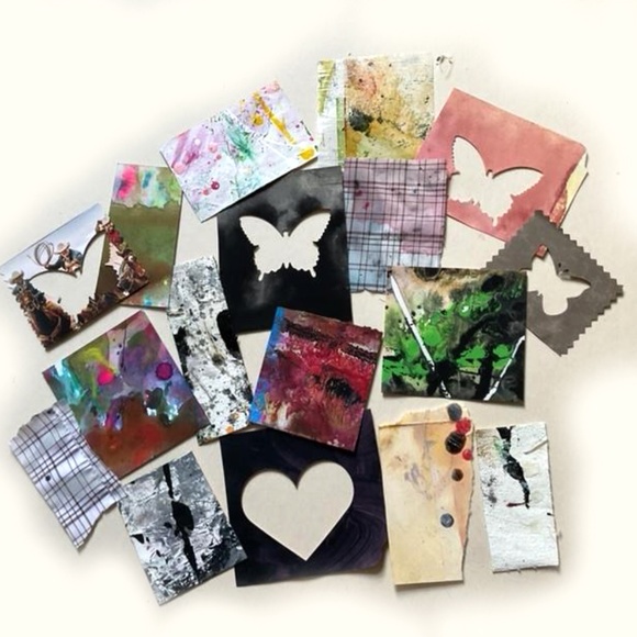 Junk Journal Pack  15+ Hand painted Pieces, Great for scrapbooking, collage - Picture 3 of 11